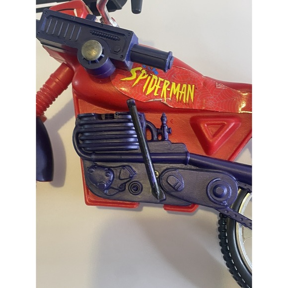 Spiderman‎ Motorcycle Vintage Toy 2000 Marvel With Gun - Picture 4 of 16